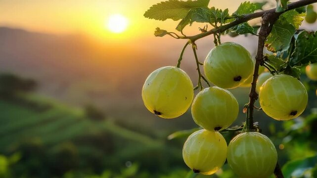 indian gooseberry on branch in tamil nadu hill video