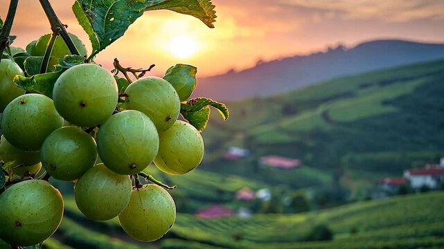 indian gooseberry on branch in tamil nadu hill rotate video