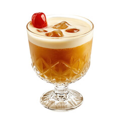 Amaretto Sour drink isolated on white or transparent background