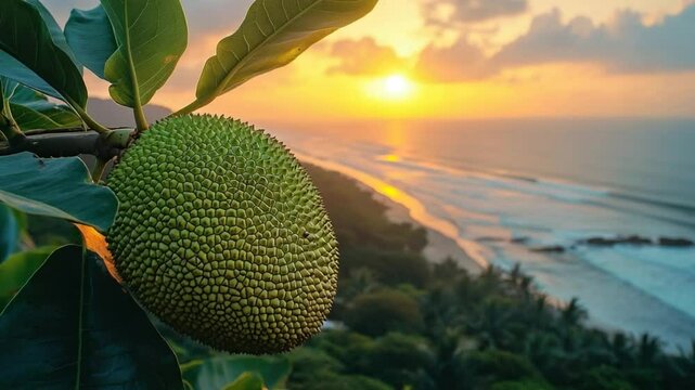 jackfruit on branch in coastal andhra pradesh video