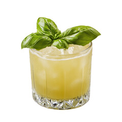 Basil Smash drink isolated on white or transparent background