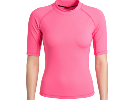 Sleek Pink Rashguard for Water Sports, Front View Mockup, Isolated PNG
