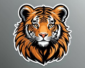 Obraz premium Majestic Tiger Cub Head Illustration Fierce and Adorable