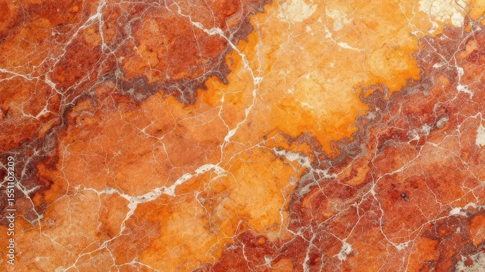 Poster red marble texture: a close-up shot of a red marble slab reveals intricate patterns of veins and a t