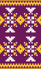 A modern interpretation of pixel based design combining retro video game aesthetics with abstract motion and layered color blocks that transform the fabric into visual rhythm