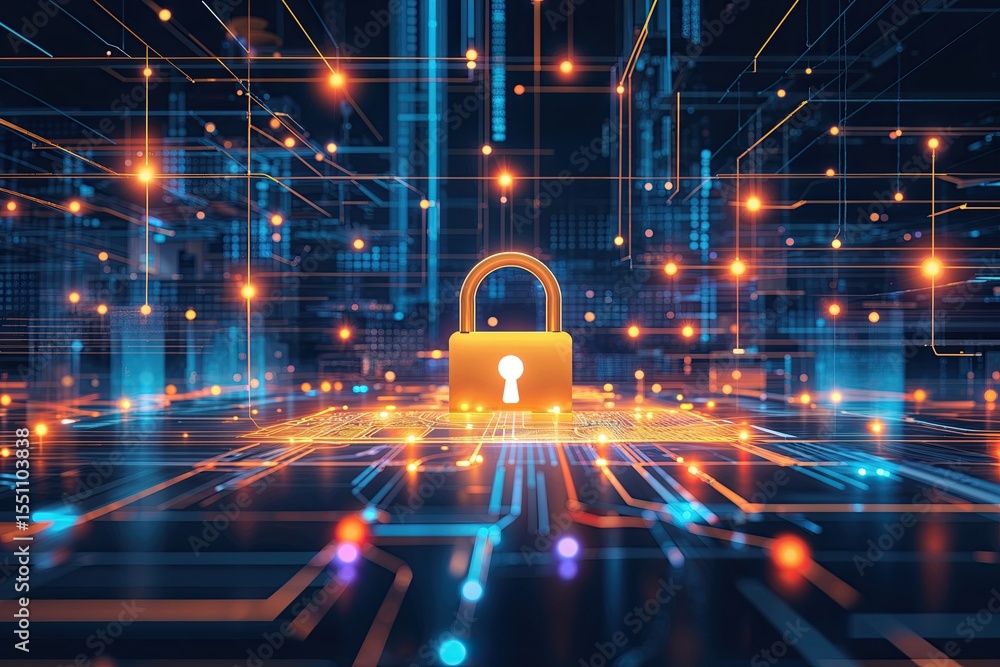 Poster digital security background for transaction technology in a connected world