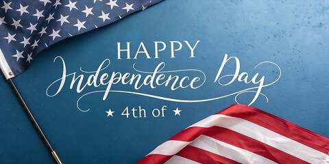 Happy independence day fourth of july celebration with american flag elements