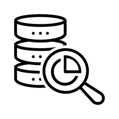Vector black line icon for Database