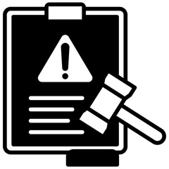 Liability Claim glyph, mini illustration icon. use for modern concept, print, UI, UX kit, web and app development. Vector related to risk management, business, finance.