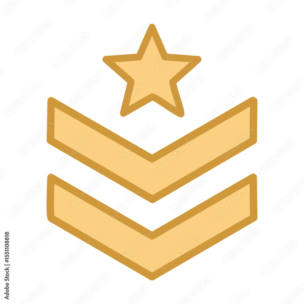 Poster sleek rank stripes in flat vector format for army ranking and hierarchy