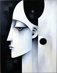 Abstract woman's face. Abstractionism art style
