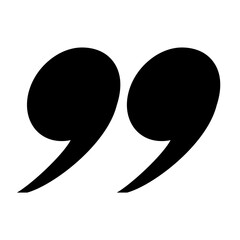 Quotation symbol black color flat style isolated on white background for design project vector