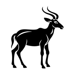 Fototapeta premium Lichtenstein's Hartebeest Silhouette – Vector Illustration of African Antelope in Profile