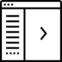 Sidebar Layout Icon - Web Interface Panel Vector Symbol