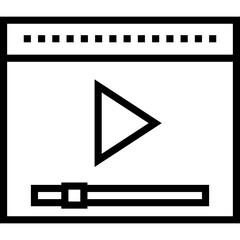 Video Player Interface Icon - Media Control Panel Vector Symbol