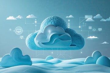 Exploring Cloud Computing Innovations in a Serene Pastel Blue Environment with Enhanced Online Connectivity