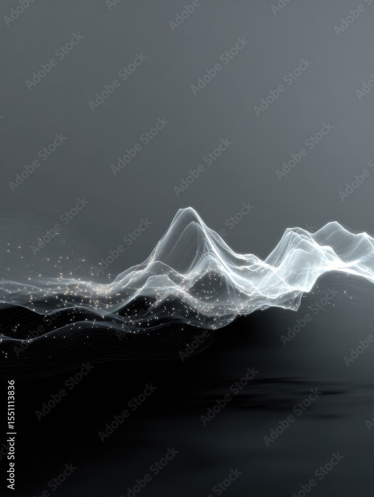 Aufkleber breathing wave animation creates a dynamic visual experience in a clean, open space