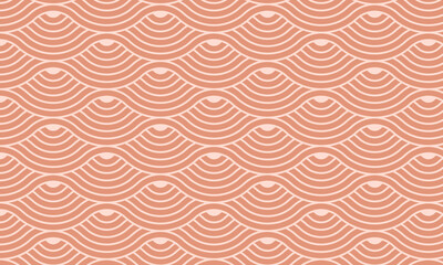 Seamless geometric pattern with wave line. Endless background with intertwined curves. Waves, twirl vector illustration.