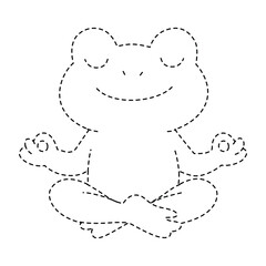 Frog Meditating Outline for Coloring Page