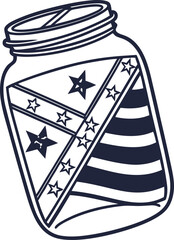 USA patriotic vintage jam jar vector illustration design