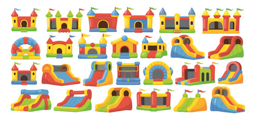 Collection of Colorful Inflatable Castle and Slide Designs