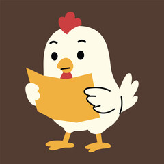 Cute Chicken Reading A Map