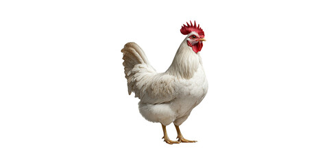 Fototapeta premium Leghorn Chicken. Poultry Farming And Egg Production Symbol Isolated On Transparent Background