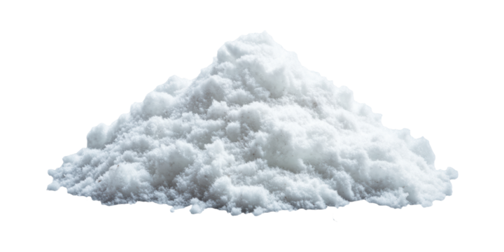 Pile Of Powder. Represents Ingredients, Chemistry, And Industrial Use Isolated On Transparent Background