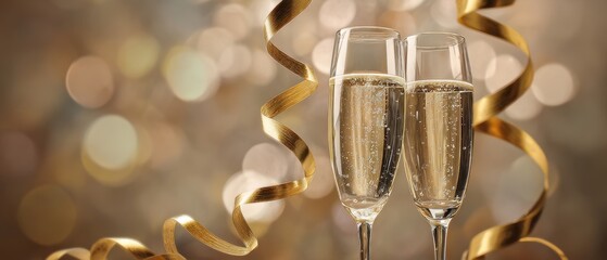 The sparkling champagne flutes ready for a joyous celebration or toast.