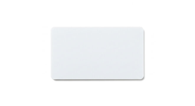 Blank white card on white background perfect for business use