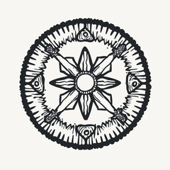 Intricate Circular Mandala Design with Detailed Floral Pattern