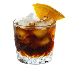 Espresso Old Fashioned drink isolated on white or transparent background