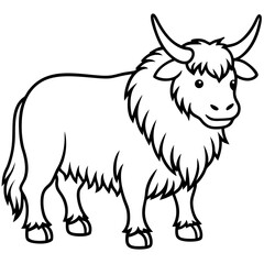 Abstract Yak Line Drawing Vector