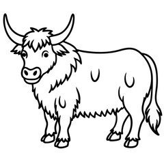 Abstract Yak Line Drawing Vector