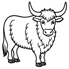 Abstract Yak Line Drawing Vector
