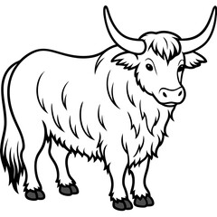 Abstract Yak Line Drawing Vector