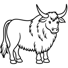 Abstract Yak Line Drawing Vector