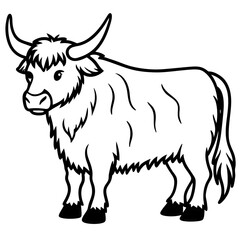 Abstract Yak Line Drawing Vector
