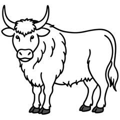 Abstract Yak Line Drawing Vector
