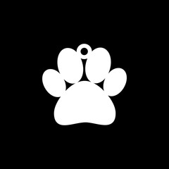 Dog tag icon isolated on black background