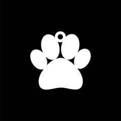 Dog tag icon isolated on black background
