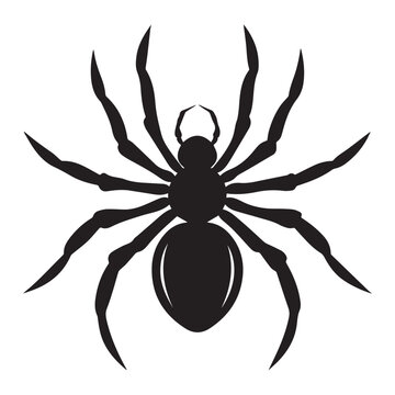 recommend clip art: spider black silhouette vector, Simple silhouette Design vector icon with white background