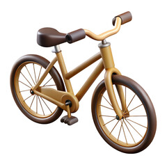 3d render of a beige children s bicycle isolated on transparent background