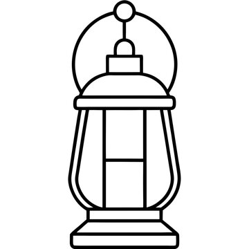 black outline lantern clip art preview
