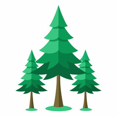 Fototapeta premium Stone pine trees isolated on white background