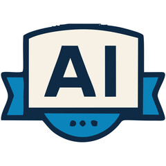 Futuristic AI Emblem Logo — Vector Design for Tech Branding, A visually impactful emblem-style logo representing AI, designed for tech branding and easily traceable in CorelDRAW.