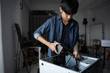 IT Engineer installing Hardware Equipment Development Facility Engineer  Maintenance computer...