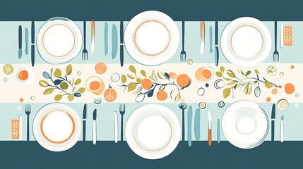 Elegant Table Setting with Citrus Accents: A Festive Tabletop Design