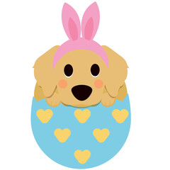 Cute Golden Retriever Easter Celebration