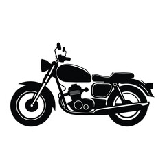 Obraz premium motorcycle black silhouette vector, Simple silhouette Design vector icon with white background